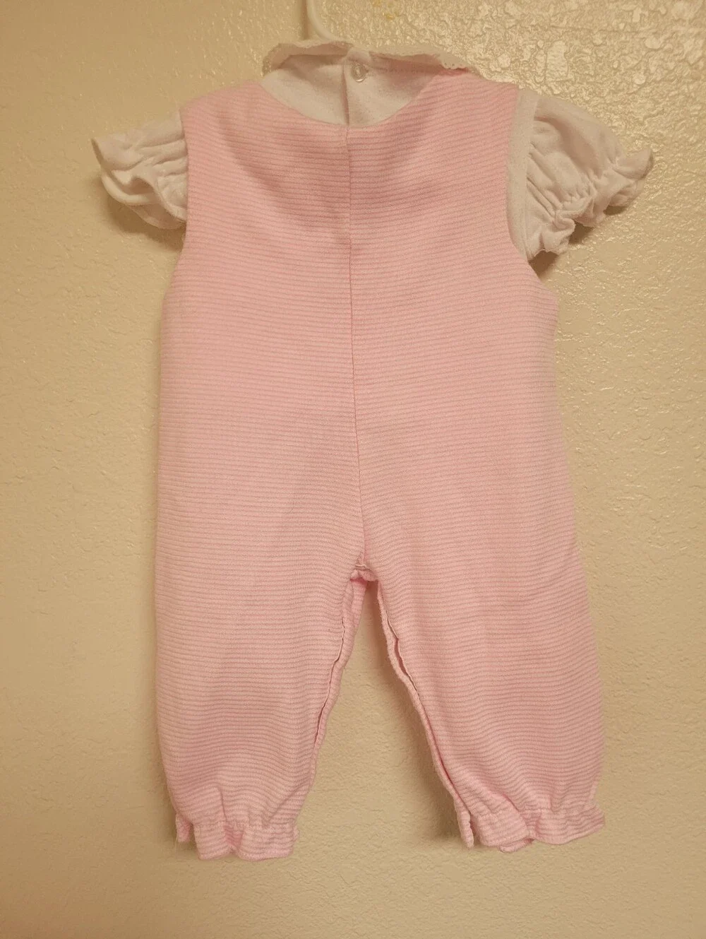 Vintage Tiny Tots Originals Pink And White Outfit With Bunnies